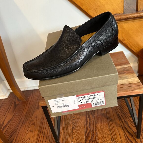 Cole Haan Men\'s Black Leather Loafers Size 10.5 W/Box Lauderdale Venitian main image 9